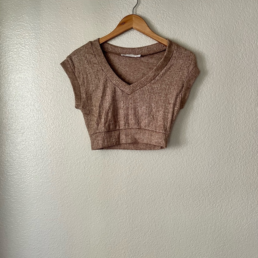 Knitted Crop Top and Wide Leg Pant Set - Picture 4 of 8